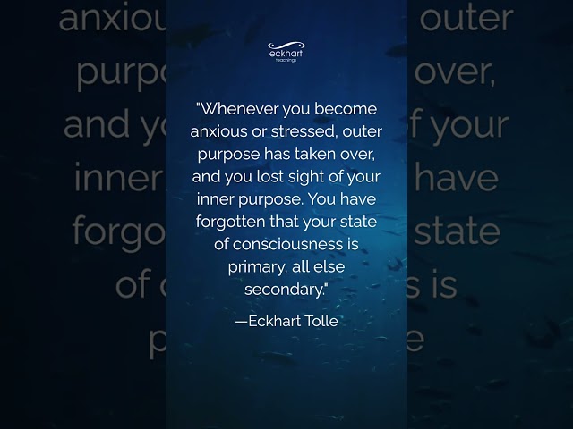 Whenever you become anxious or stressed, outer purpose has taken over | Eckhart Tolle