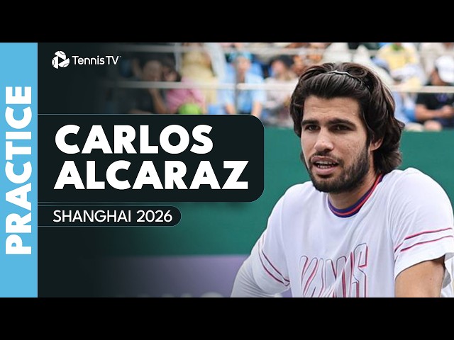 Carlos Alcaraz Practices Before Facing Cerundolo In Shanghai!
