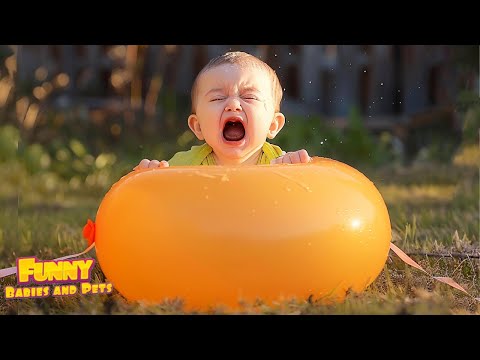 CRAZY Baby in Balloon and Bubbles Moments - Funny Baby Videos | Funny Baby and Pets