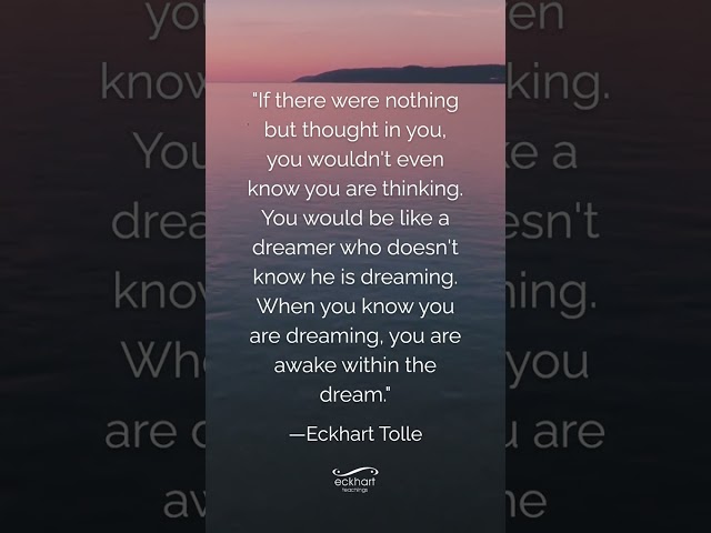If there were nothing but thought in you, you wouldn't even know you are thinking.