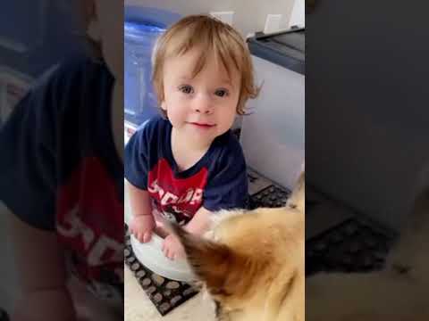 Cute baby playing with water - FUNNY VIDES #short #cutebaby